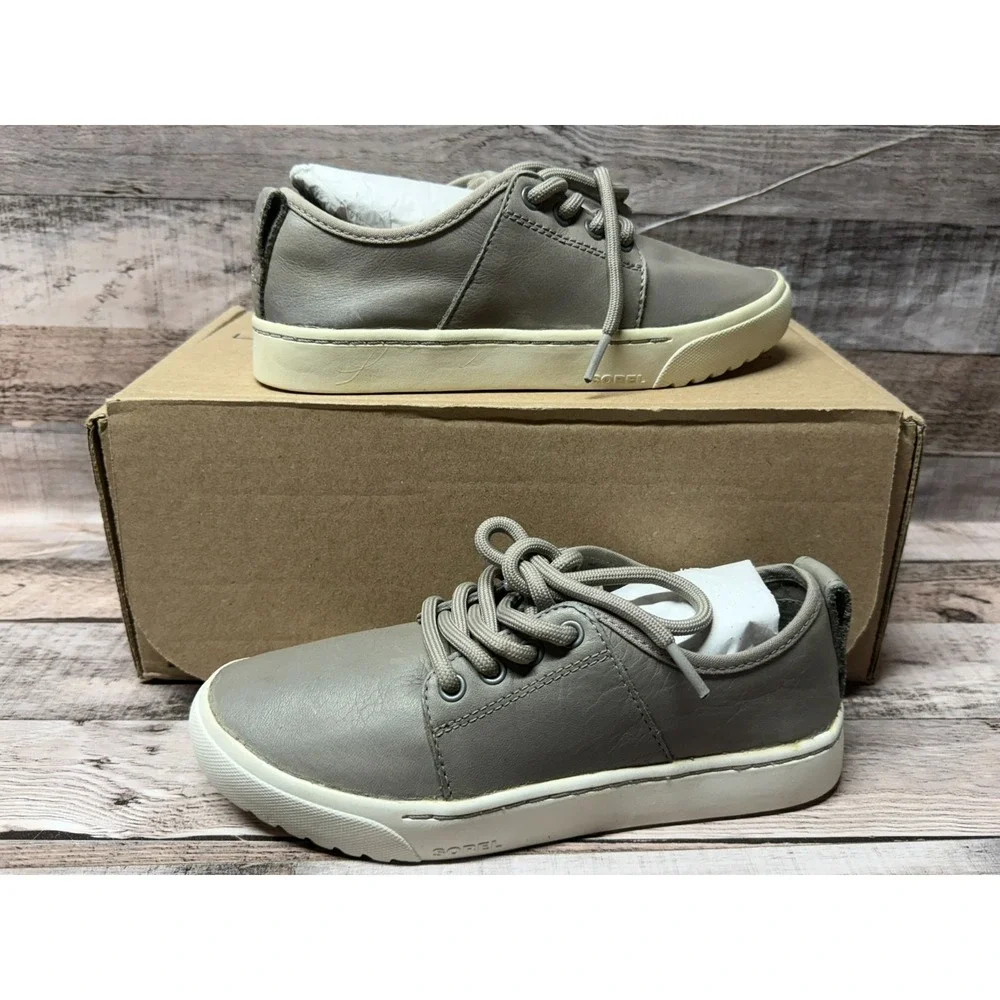 Sorel‎ Women Campsneak Leather Waterproof Shoes Gray 6.5